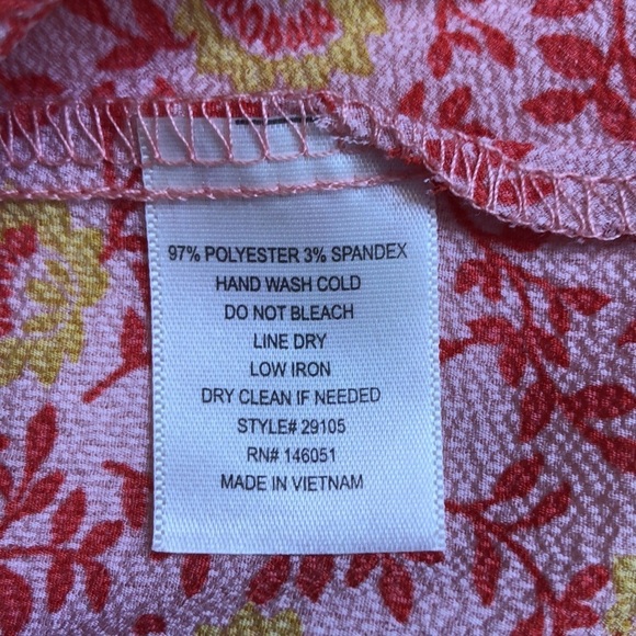 Monteau Los Angeles Crop Top Orange White Floral Size X-Large - Picture 10 of 13